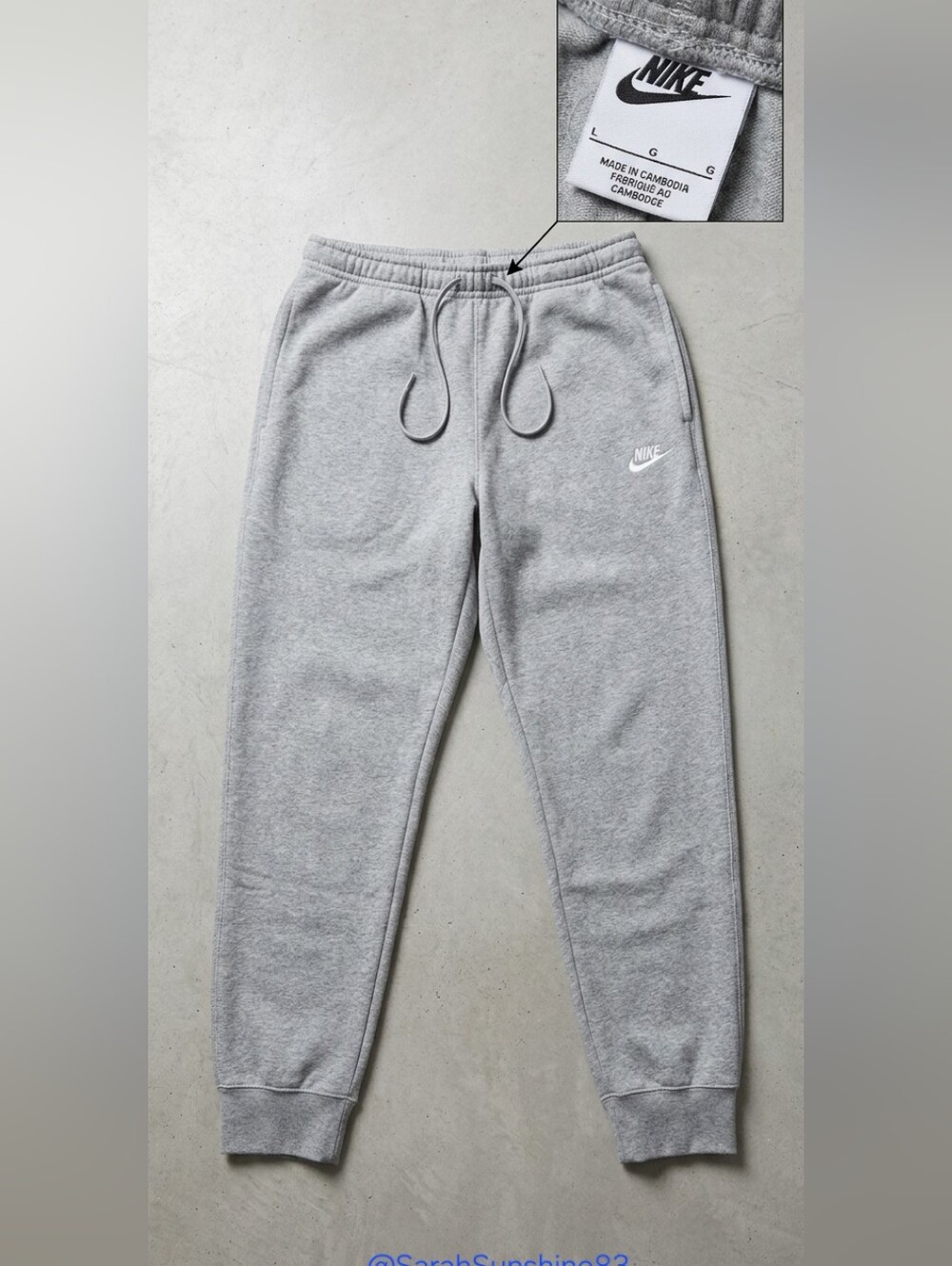Nike Light Grey Men's Joggers LARGE
